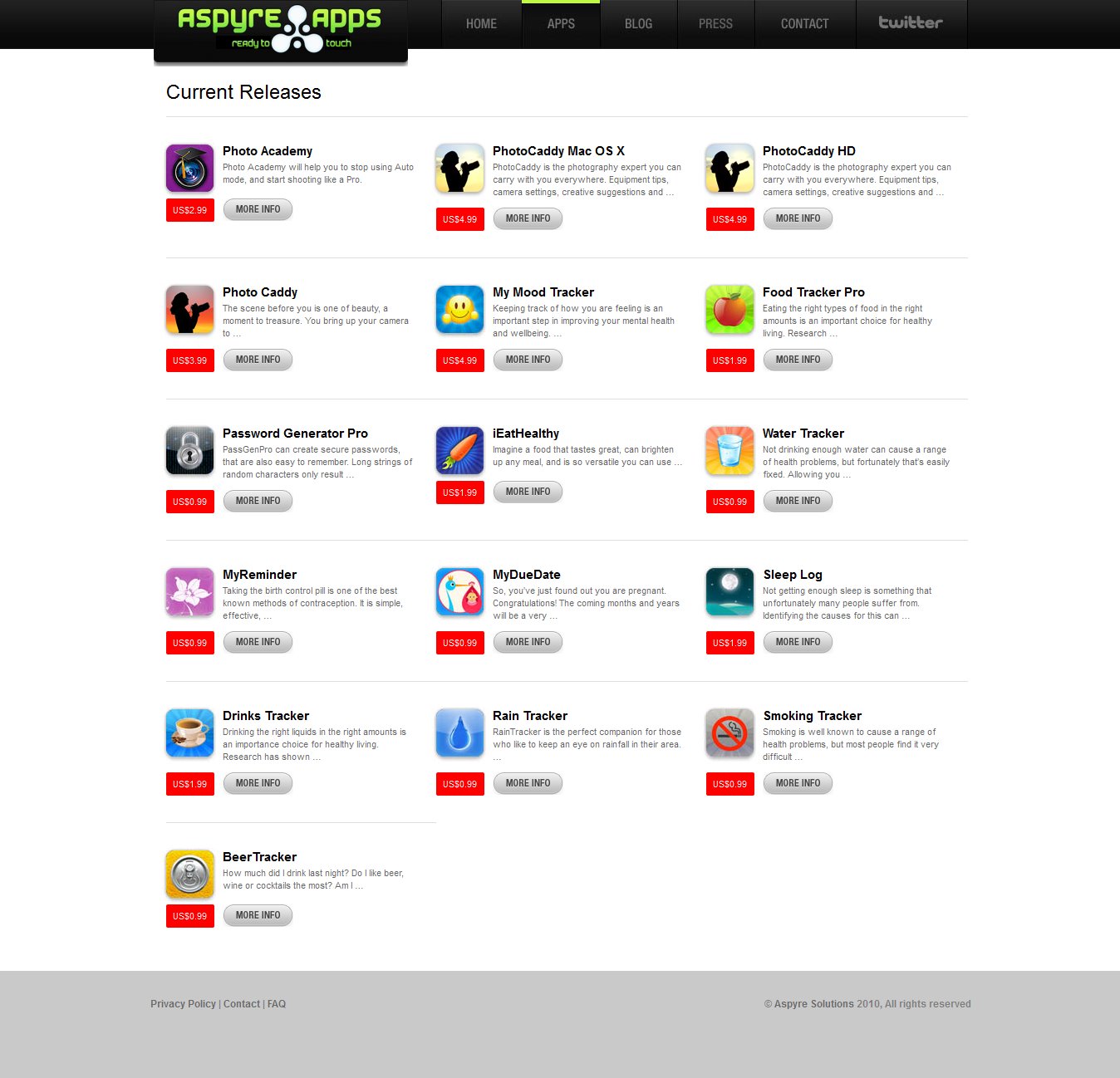 Aspyre Apps – WordPress Product Catalog Design
