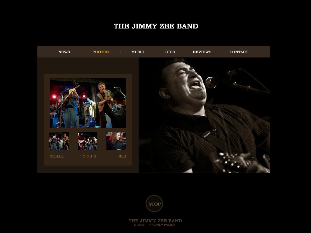 The Jimmy Zee Band – Flash Website Development